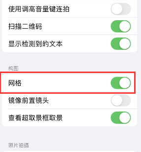 玉树苹果手机维修网点分享iPhone如何开启九宫格构图功能 